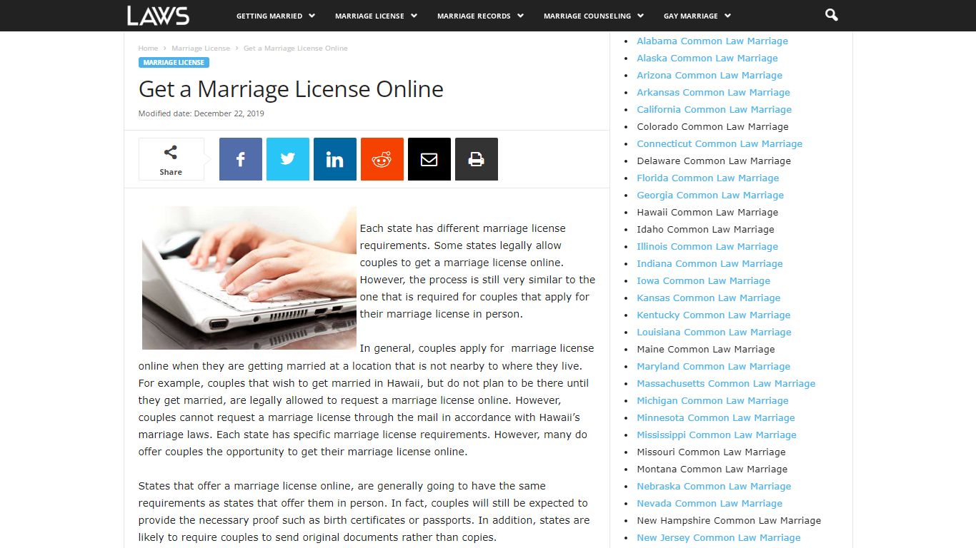 Get a Marriage License Online - Marriage - LAWS.com