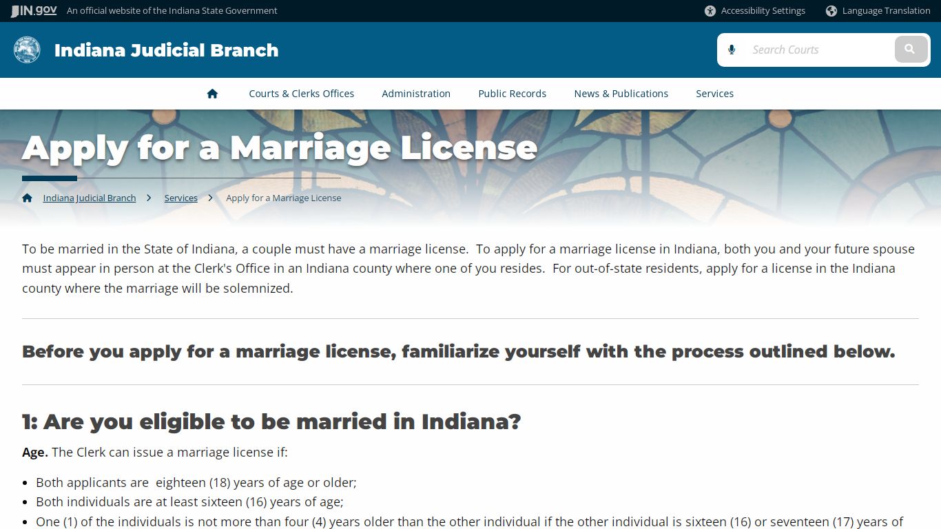 Apply for a Marriage License - Indiana Judicial Branch